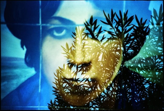 A modern and artistic interpretation of Hamlet on screen, perhaps a close-up of the actor portraying him during the famous 