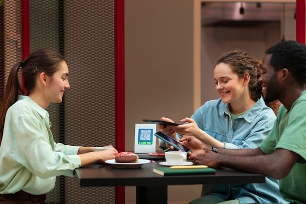 Diverse group of students sitting in a university cafeteria, discussing and recommending GloboPlay content to each other. The scene should be dynamic and engaging.
